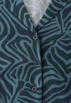 Blouse met korte mouwen en bowlingkraag