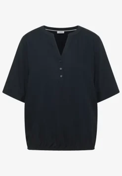 Blouse met korte mouwen en gespleten hals