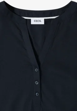 Blouse met korte mouwen en gespleten hals