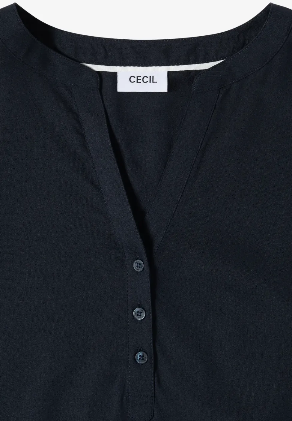Blouse met korte mouwen en gespleten hals