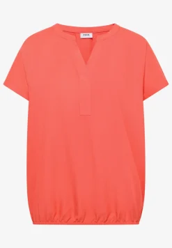 Blouse met korte mouwen en gespleten hals