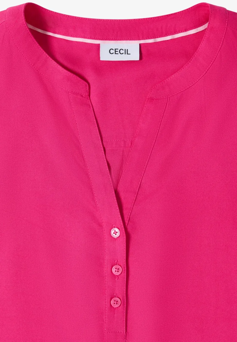 Blouse met korte mouwen en gespleten hals