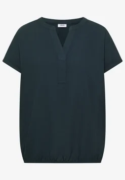 Blouse met korte mouwen en gespleten hals