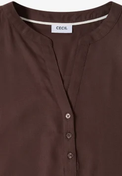 Blouse met korte mouwen en gespleten hals