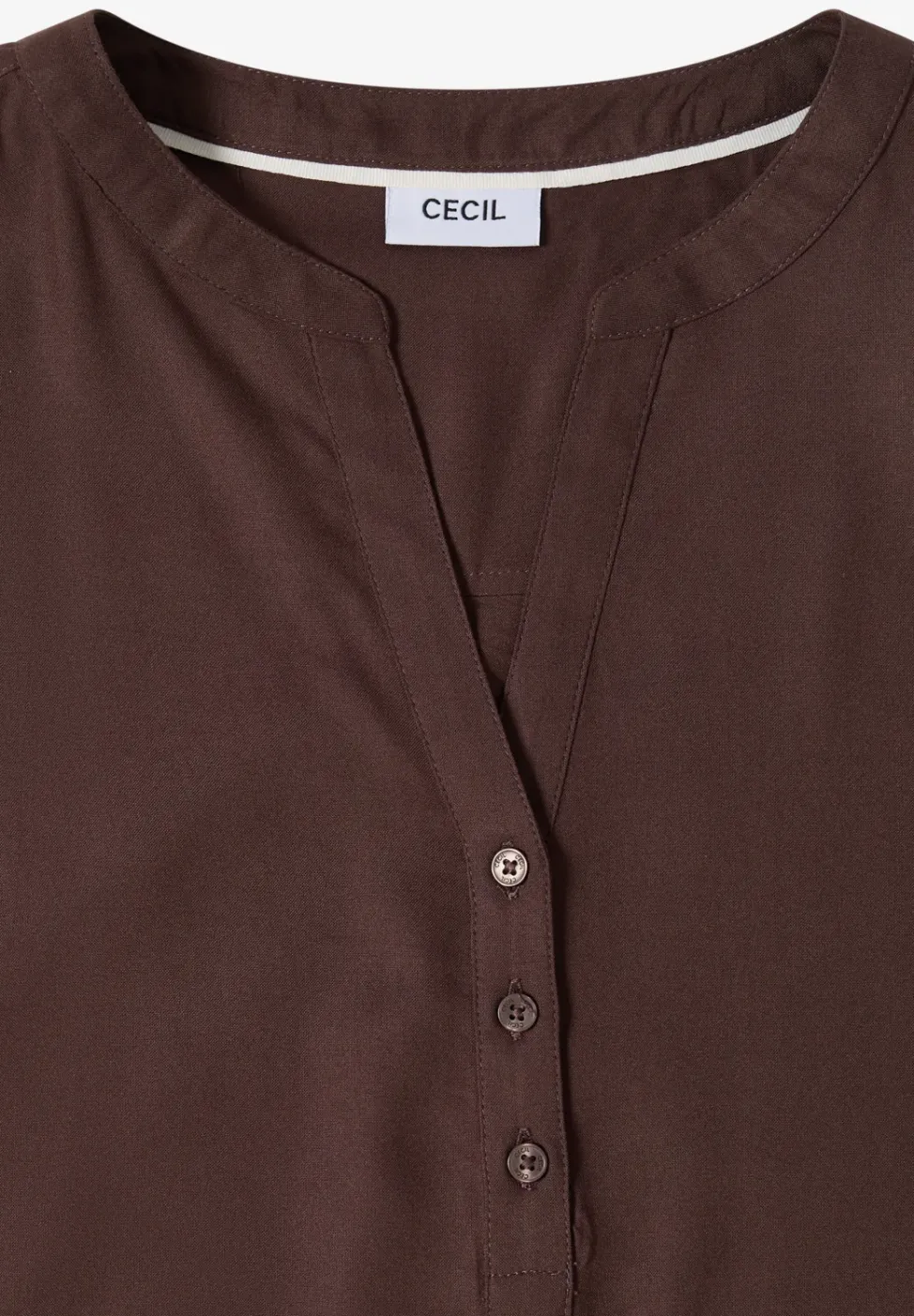 Blouse met korte mouwen en gespleten hals
