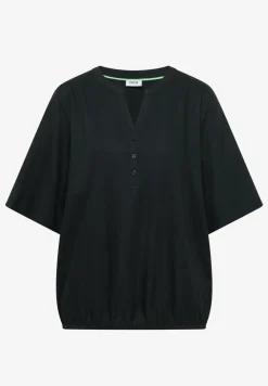 Blouse met korte mouwen en gespleten hals