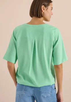 Blouse met korte mouwen en gespleten hals