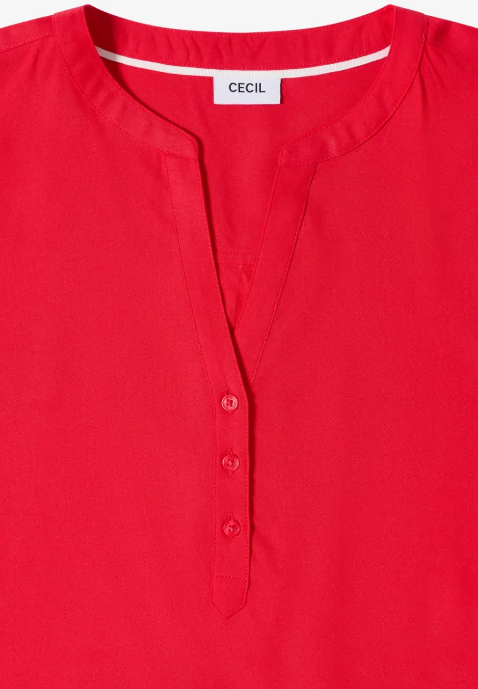 Blouse met korte mouwen en gespleten hals