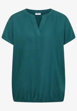 Blouse met korte mouwen en gespleten hals