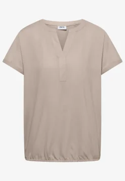 Blouse met korte mouwen en gespleten hals