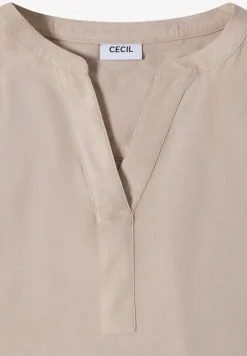 Blouse met korte mouwen en gespleten hals