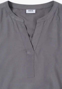 Blouse met korte mouwen en gespleten hals