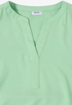 Blouse met korte mouwen en gespleten hals