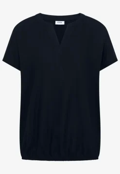 Blouse met korte mouwen en gespleten hals