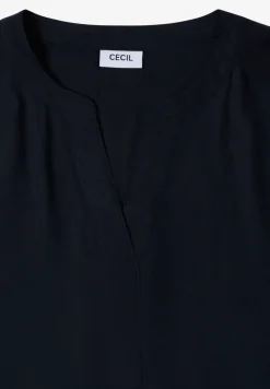 Blouse met korte mouwen en gespleten hals