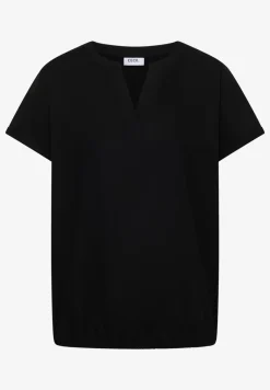Blouse met korte mouwen en gespleten hals