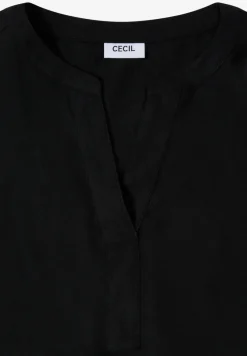Blouse met korte mouwen en gespleten hals