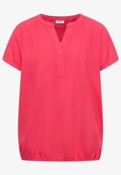 Blouse met korte mouwen en gespleten hals