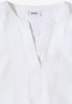 Blouse met korte mouwen en gespleten hals