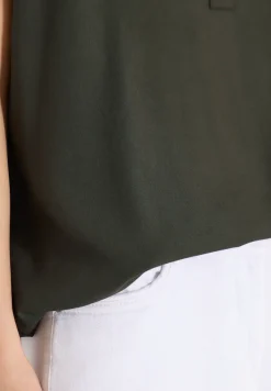 Blouse met korte mouwen en gespleten hals