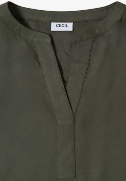 Blouse met korte mouwen en gespleten hals