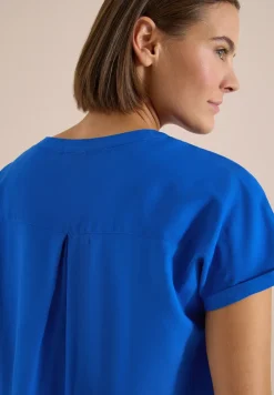 Blouse met korte mouwen en gespleten hals