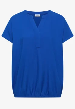 Blouse met korte mouwen en gespleten hals