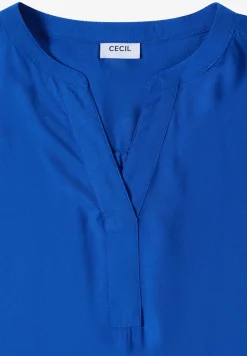Blouse met korte mouwen en gespleten hals