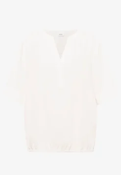 Blouse met korte mouwen en gespleten hals