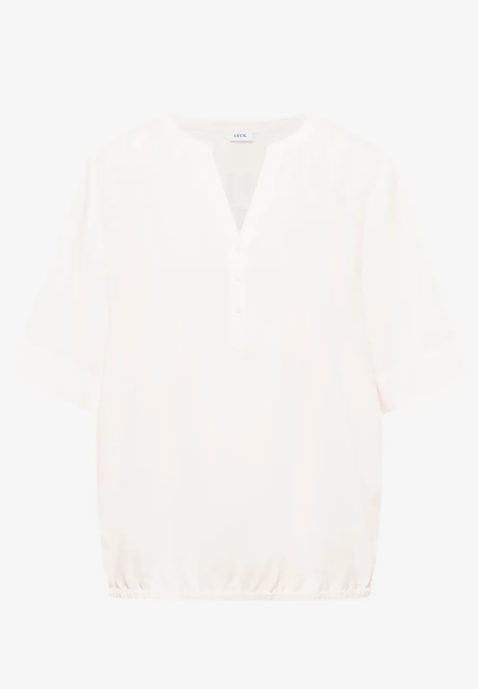 Blouse met korte mouwen en gespleten hals