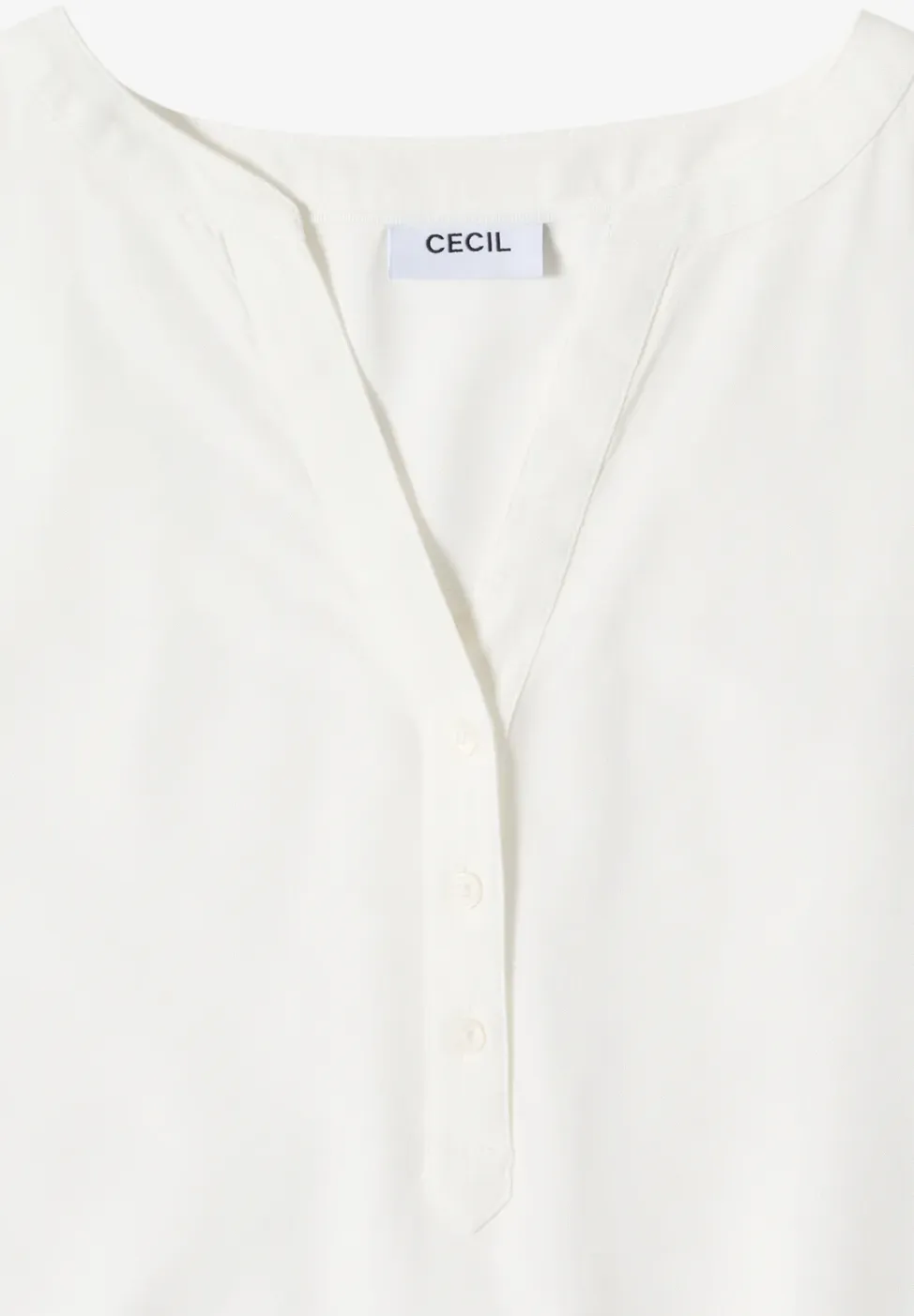 Blouse met korte mouwen en gespleten hals
