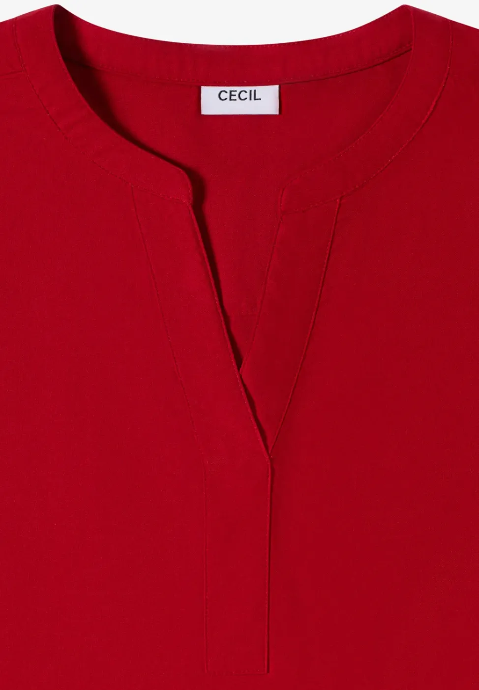 Blouse met korte mouwen en gespleten hals