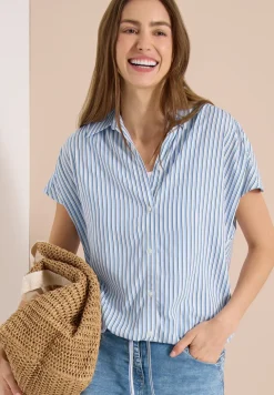 Blouse met korte mouwen en gestreept patroon