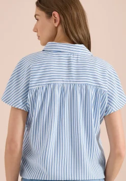 Blouse met korte mouwen en gestreept patroon