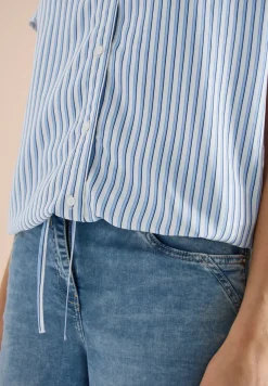 Blouse met korte mouwen en gestreept patroon