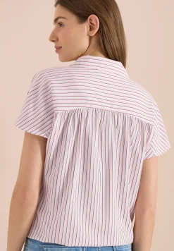Blouse met korte mouwen en gestreept patroon