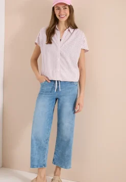 Blouse met korte mouwen en gestreept patroon