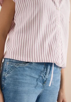 Blouse met korte mouwen en gestreept patroon