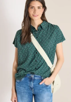 Blouse met korte mouwen en knoopsluiting