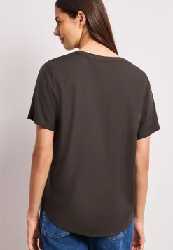 Blouse met korte mouwen en omslag