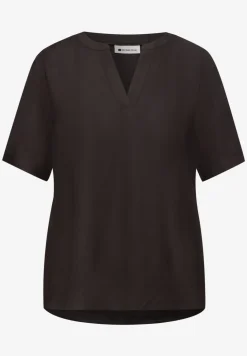 Blouse met korte mouwen en omslag