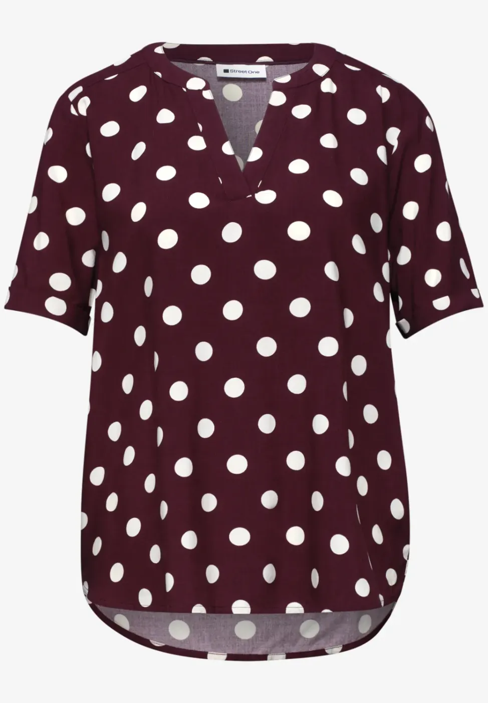 Blouse met korte mouwen en omslag