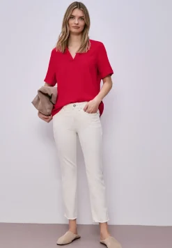 Blouse met korte mouwen en omslag