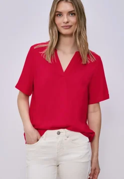 Blouse met korte mouwen en omslag