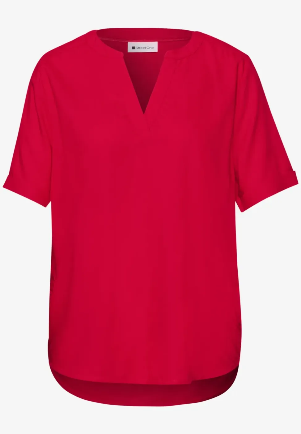 Blouse met korte mouwen en omslag
