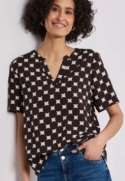 Blouse met korte mouwen en omslag