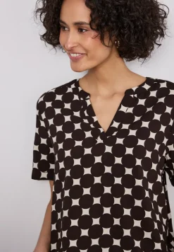 Blouse met korte mouwen en omslag
