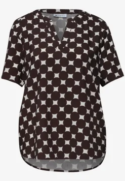 Blouse met korte mouwen en omslag