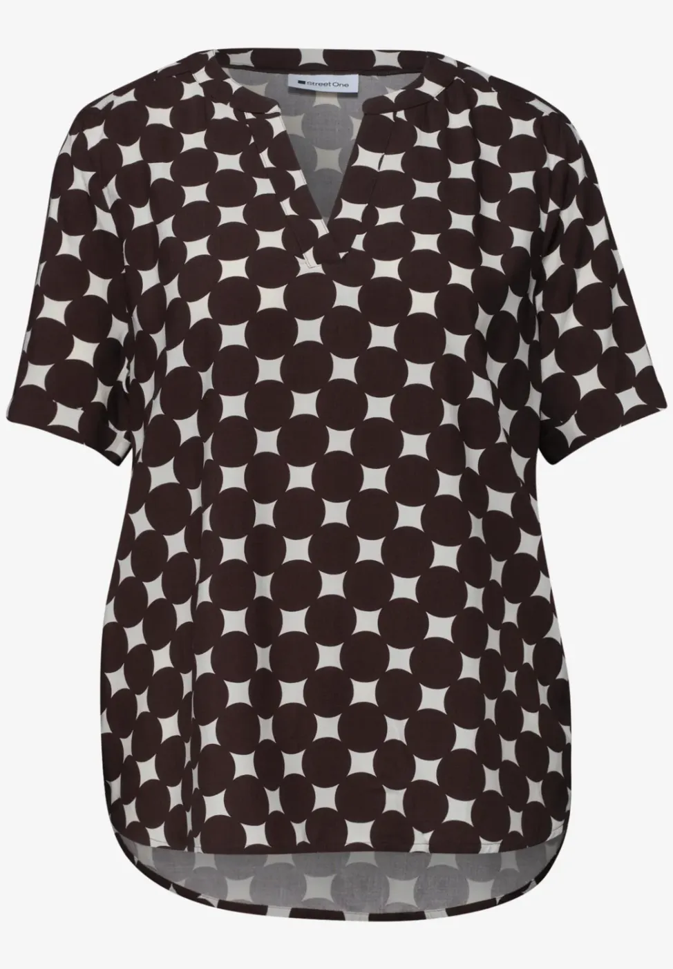 Blouse met korte mouwen en omslag