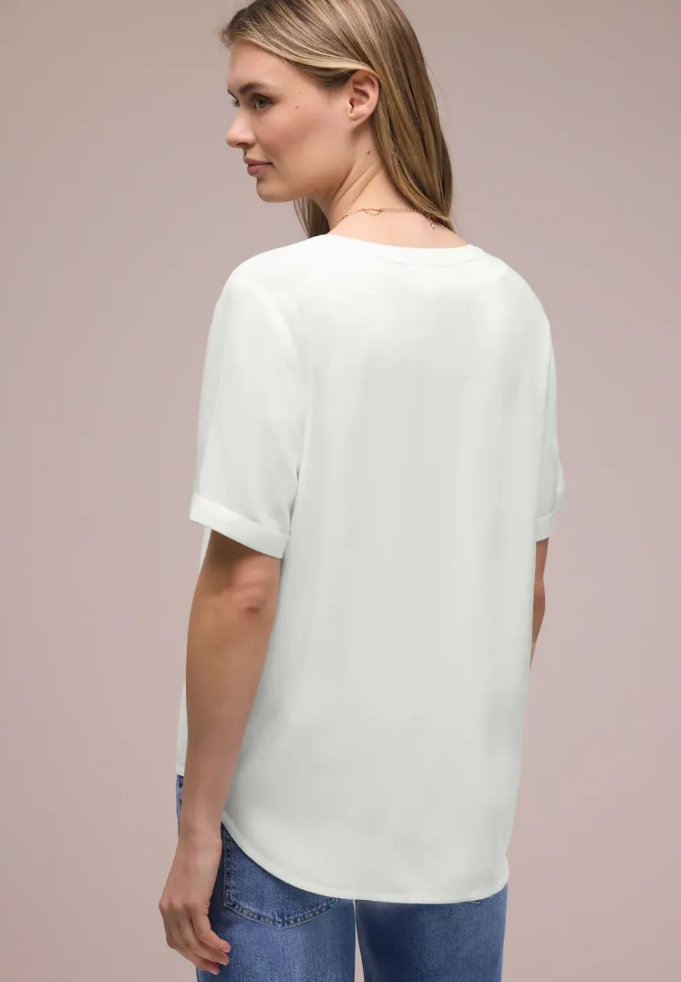 Blouse met korte mouwen en omslag